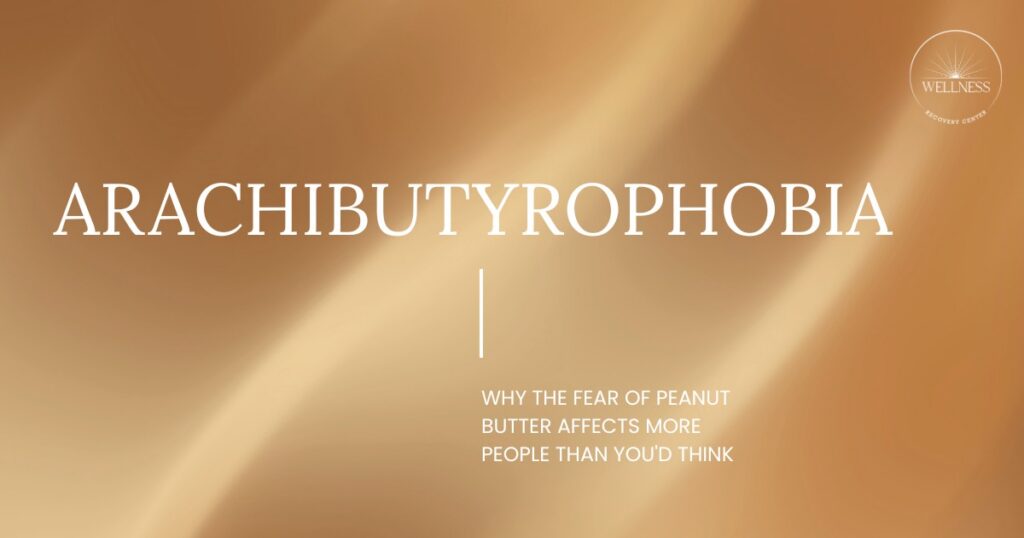 Person experiencing anxiety while looking at peanut butter on a spoon representing arachibutyrophobia fear of peanut butter sticking to the roof of the mouth