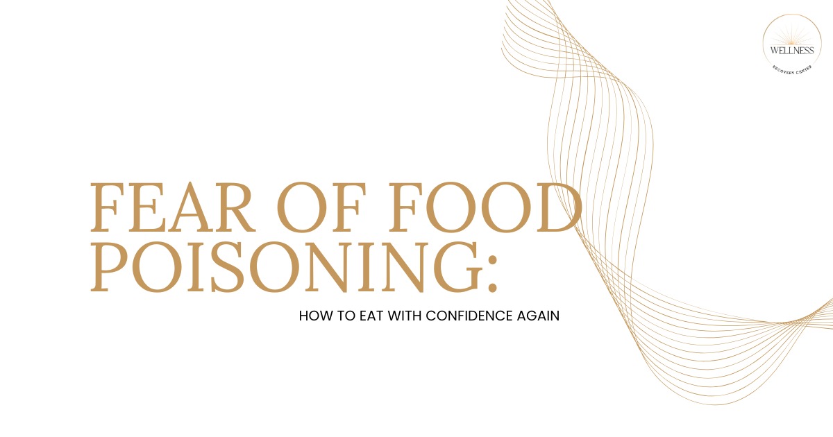 Person feeling anxious while checking food before eating representing fear of food poisoning