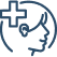 Global health icon: globe with a wrench and medical cross, symbolizing international health services or global health care