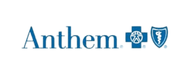 Anthem health insurance logo in blue with a medical cross and shield icons.